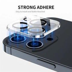 iPhone 14 Pro 6.1 inch / 14 Pro Max 6.7 inch Camera Lens Protector Tempered Glass Full Size Protective Film, Black Ring Version