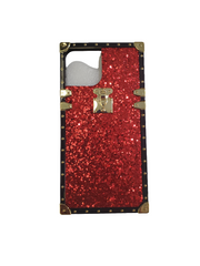 Iphone 12 Pro Max Red sparkling square protective case