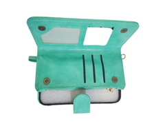 Teal wallet case with zipper for iPhone 12/12 pro