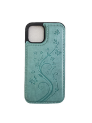 Teal Floral Wallet Case For iPhone 12/12 Pro