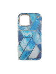 Iphone 12 Pro Max Blue marble case with front protection
