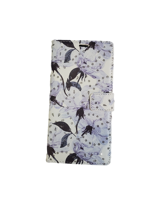 Purple Floral Wallet Case For iPhone 12 Pro Max
