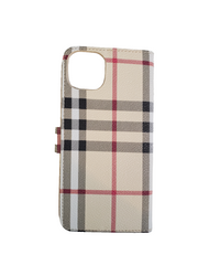 Beige Designed wallet Case for iPhone 14/15 Plus