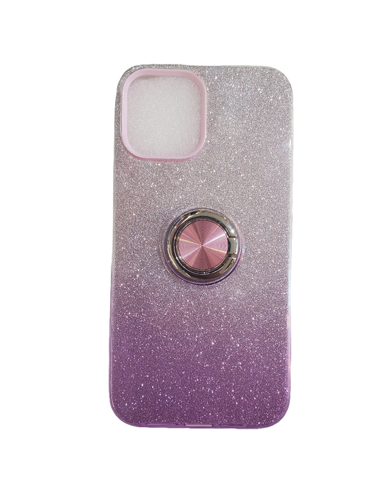 iphone 12 Pro Max purple 3-in-1 Glitter Case with Ring stand
