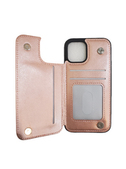 Rose Gold Floral Wallet Case For iPhone 12/12 Pro