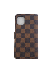 Iphone 11 POU Brown Checker Wallet Case