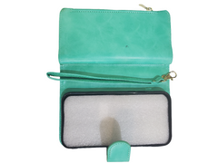 Teal wallet case with zipper for iPhone 12/12 pro