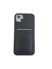 Black Card Holder Case with Kickstand for IPhone 14/15 Plus