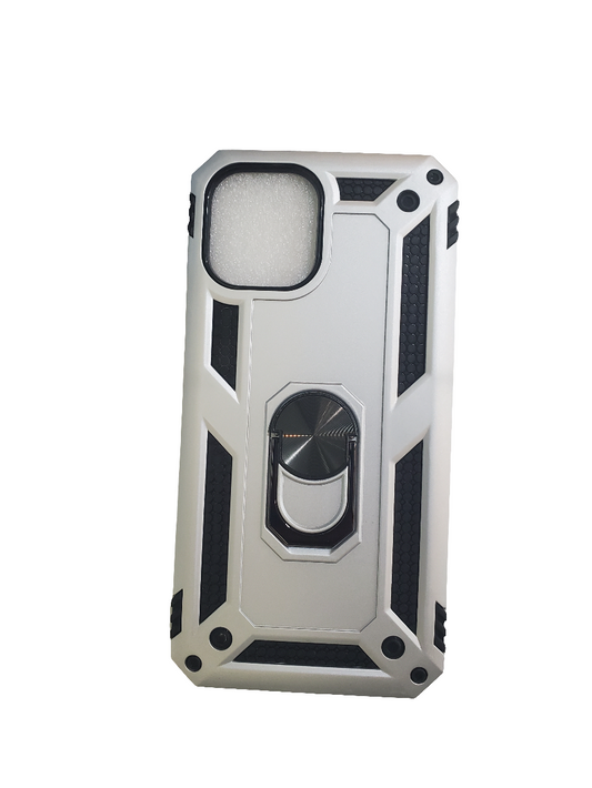 Grey Anti-Drop Hybrid Case for iPhone 14/15 Plus with Ring Stand