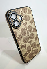 TPU Beige C Texture Design for Apple iPhone 16