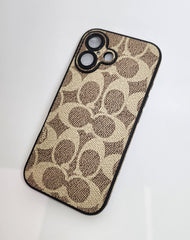 TPU Beige C Texture Design for Apple iPhone 16