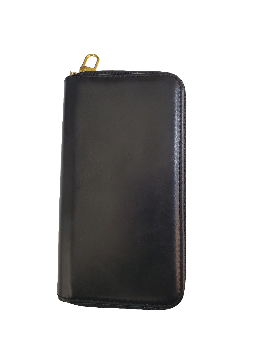 POU Black zipper Wallet for iPhone 7/8/SE