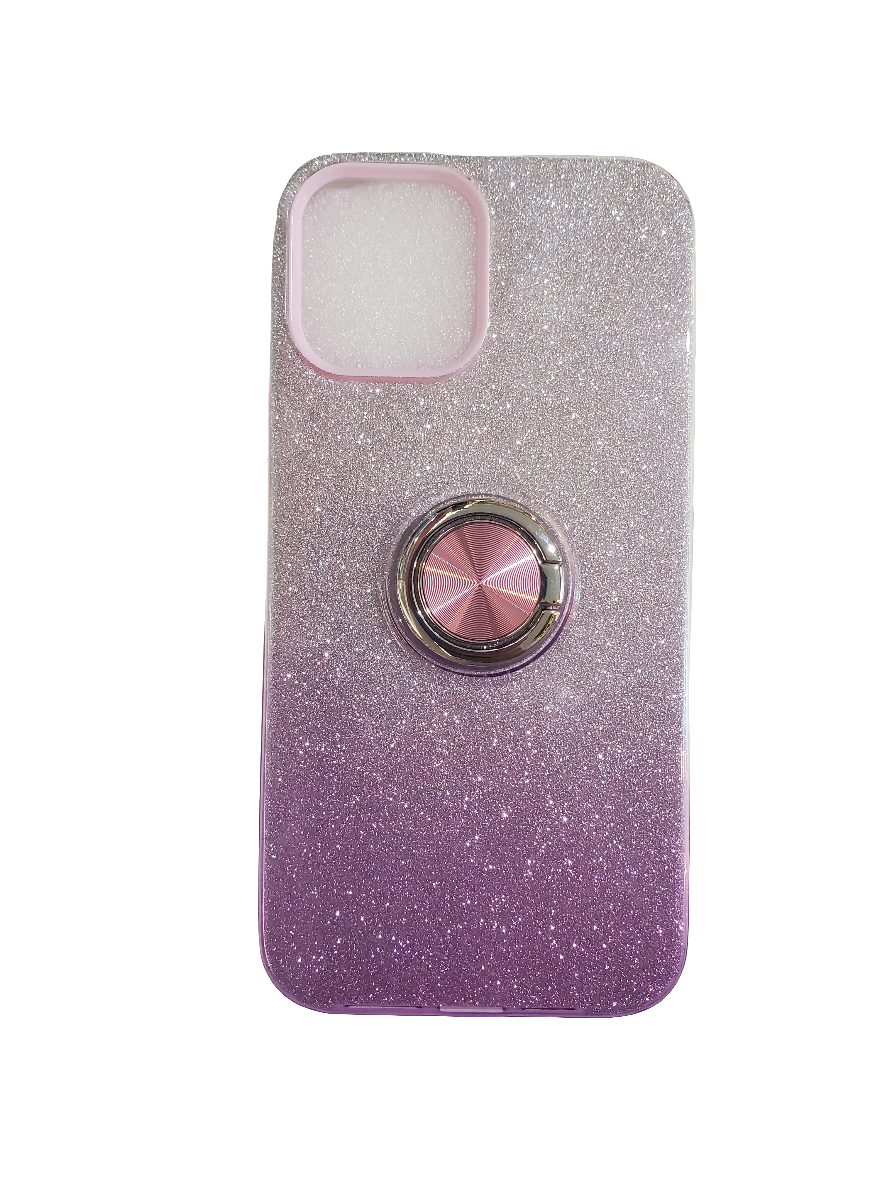 iphone 12 Pro Max purple 3-in-1 Glitter Case with Ring stand