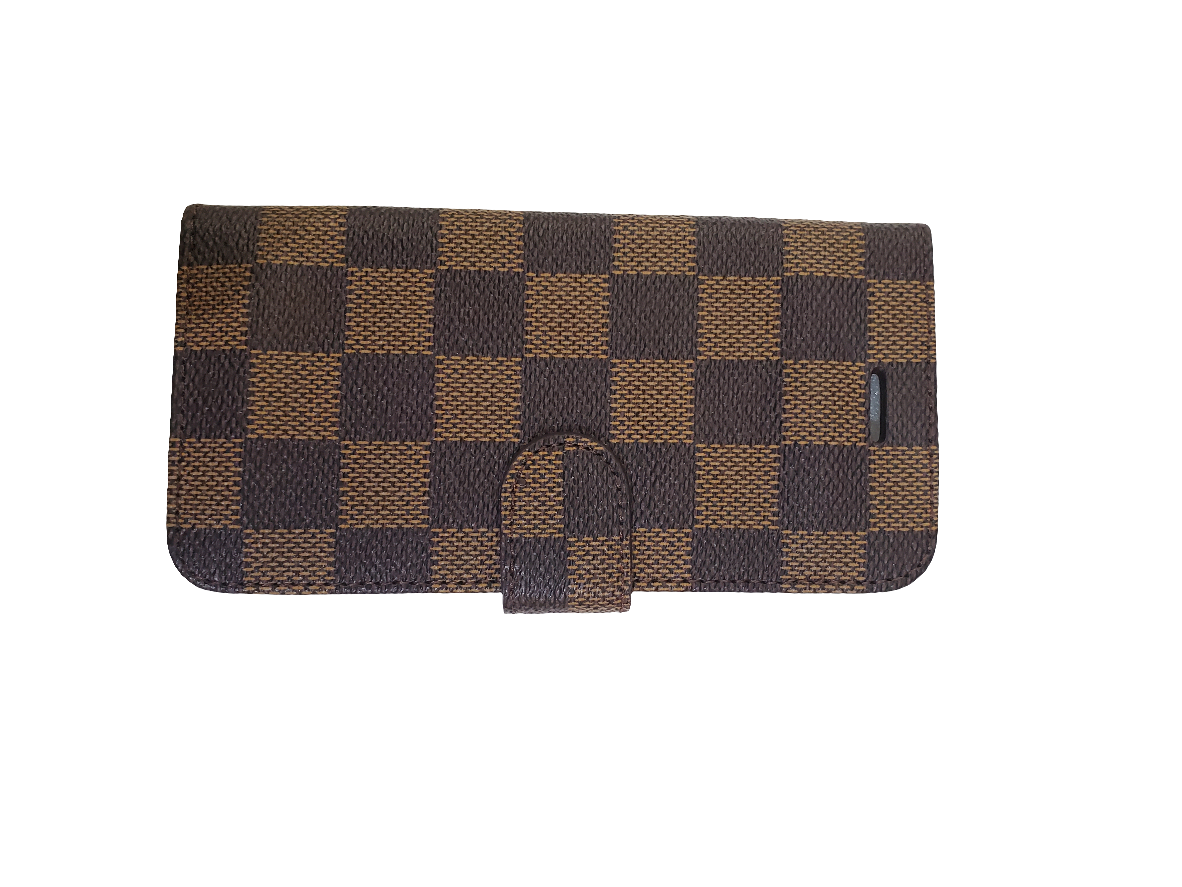 POU Brown Checker Wallet Case for IPhone 7/8/SE