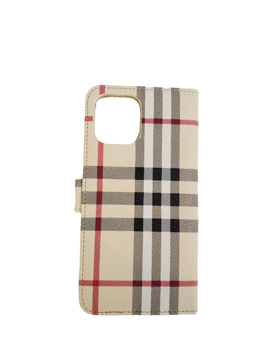 Beige wallet case for iPhone 12 Pro Max with photo I'd slot