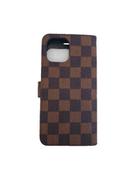 Brown Checker Wallet Case for iPhone 12 Pro Max