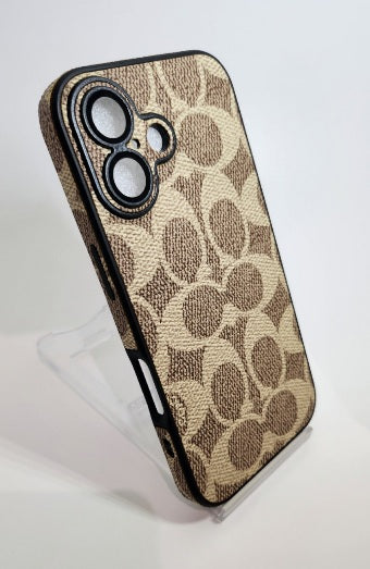 TPU Beige C Texture Design for Apple iPhone 16