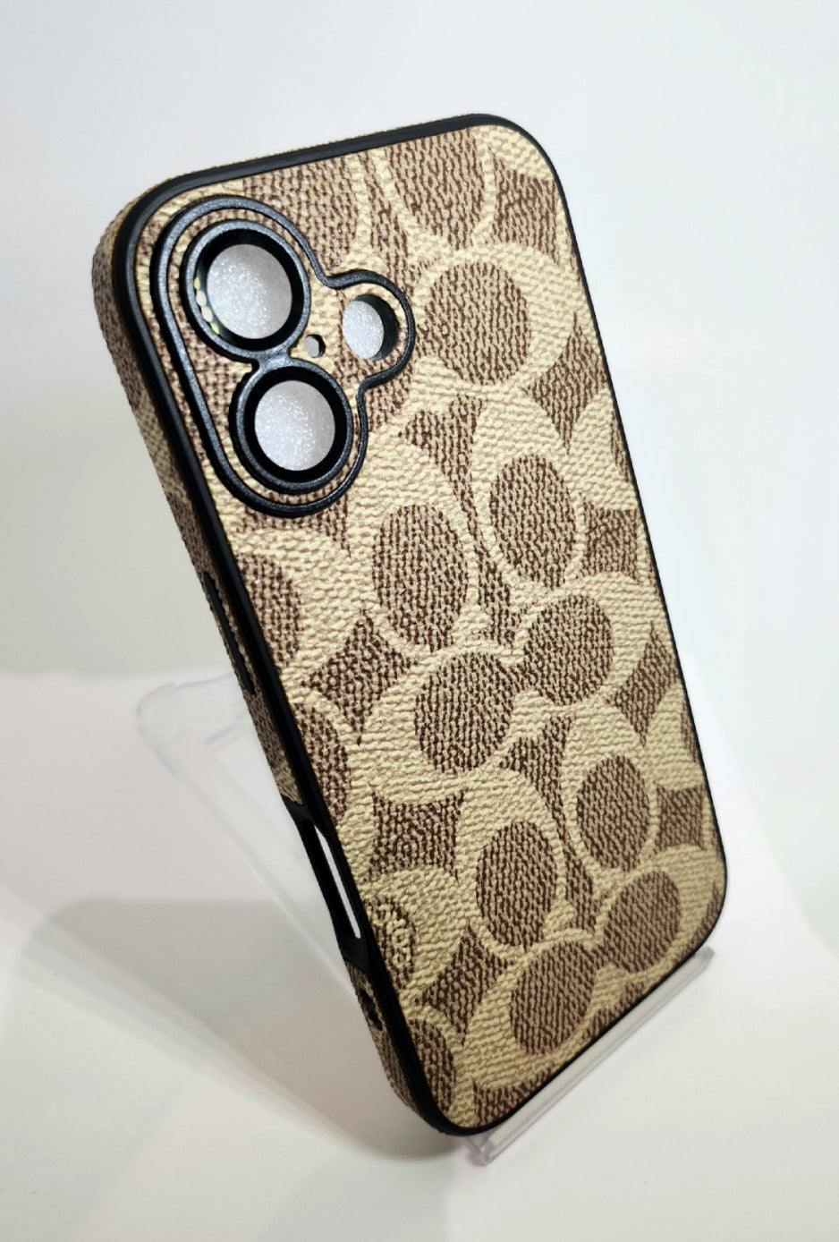 TPU Beige C Texture Design for Apple iPhone 16