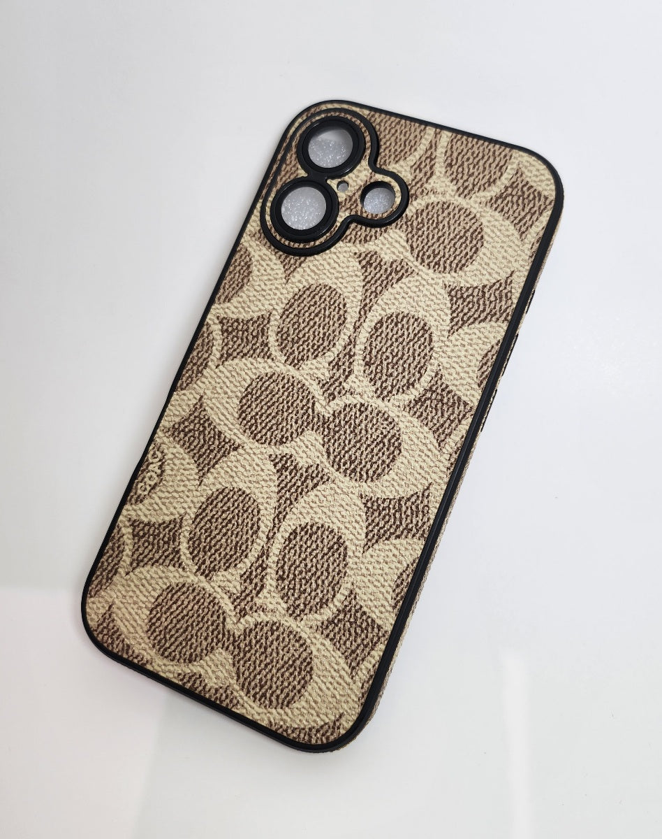 TPU Beige C Texture Design for Apple iPhone 16