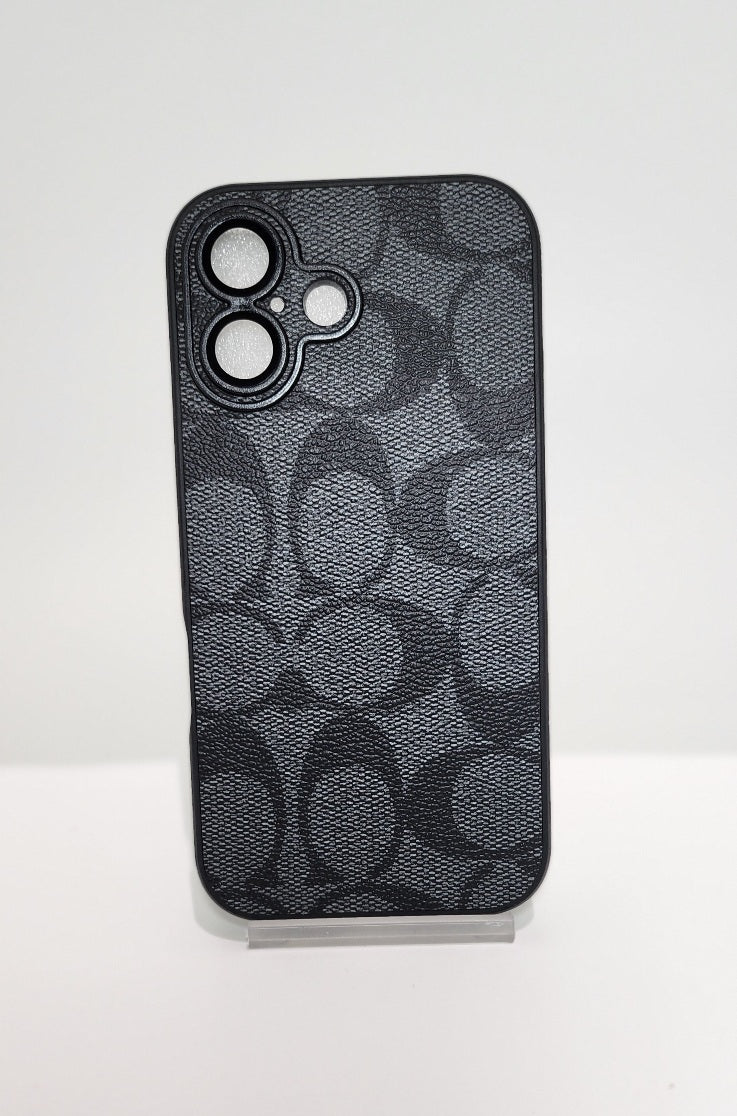 TPU Black C Texture Design for Apple iPhone 16