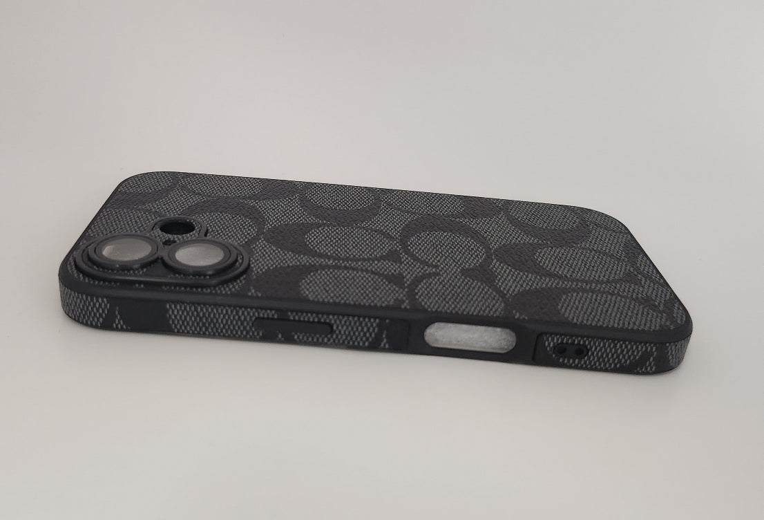 TPU Black C Texture Design for Apple iPhone 16