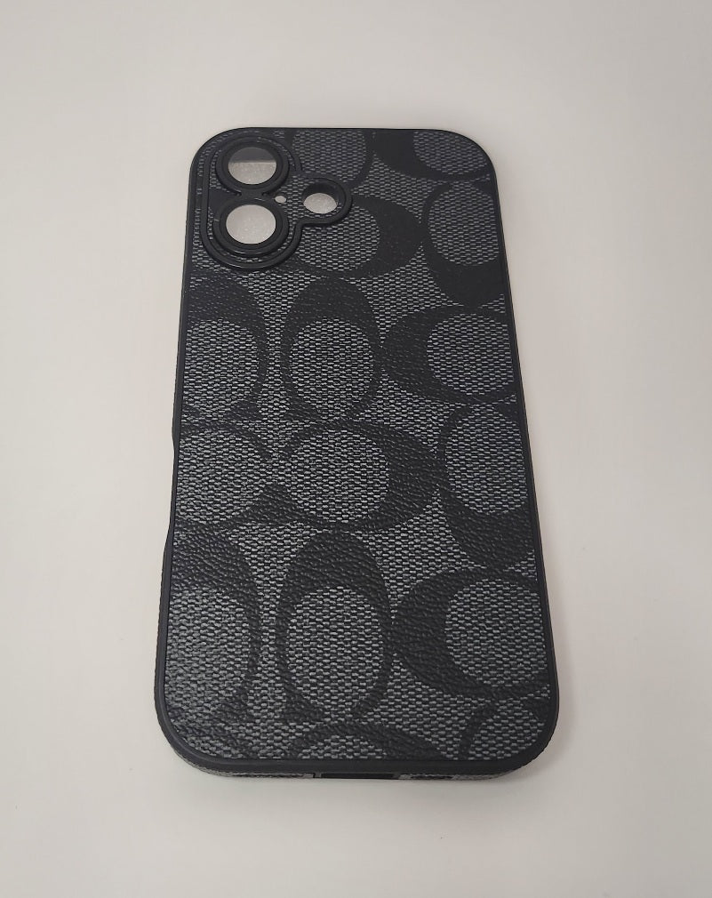 TPU Black C Texture Design for Apple iPhone 16