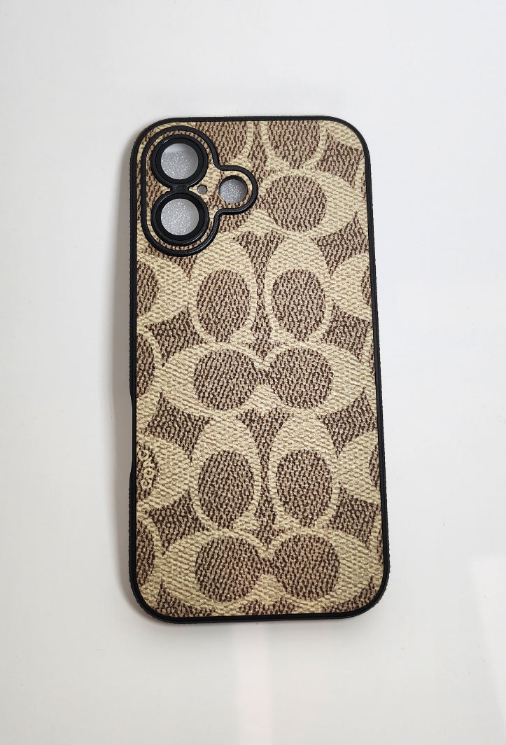 TPU Beige C Texture Design for Apple iPhone 16