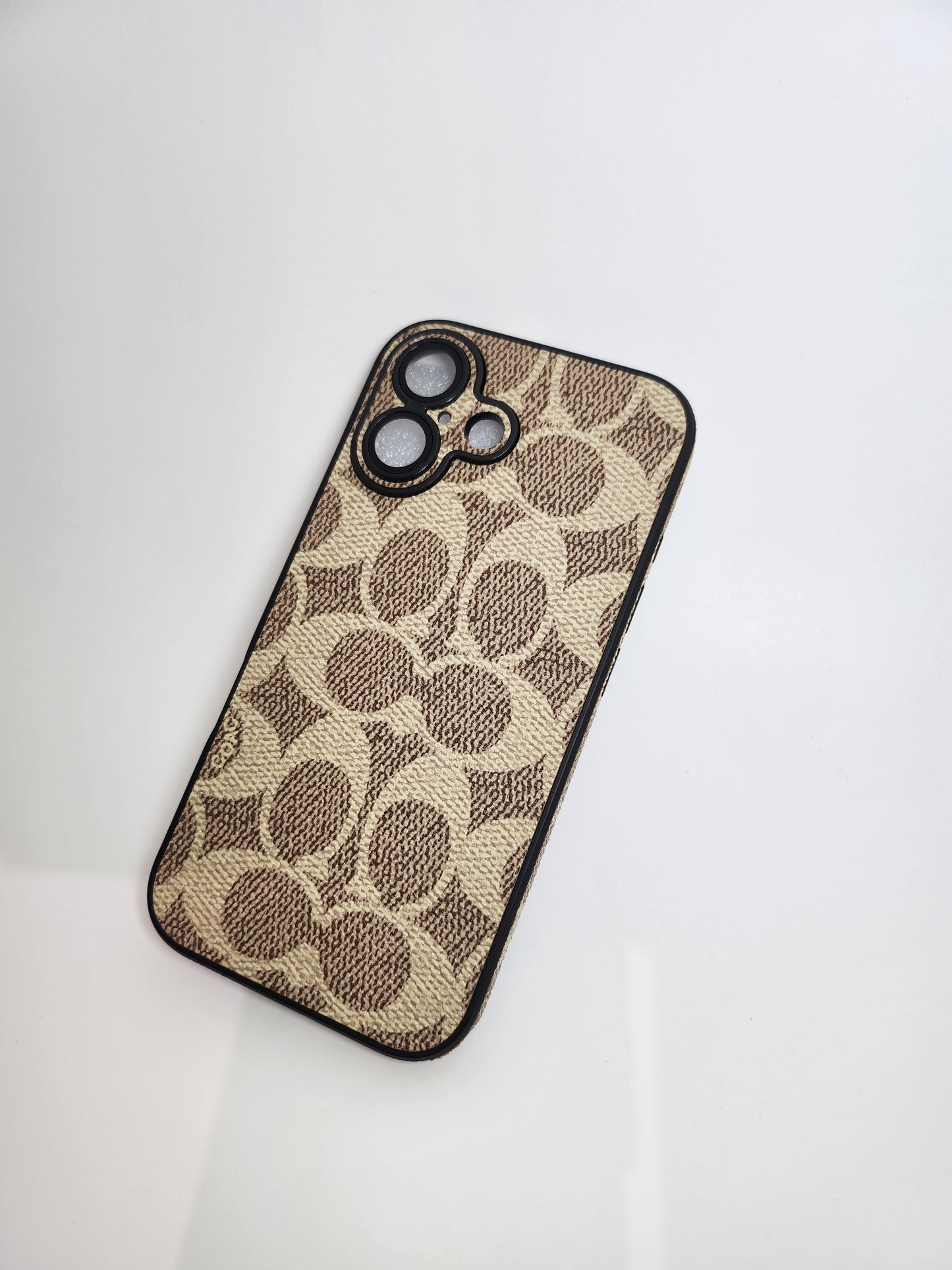 TPU Beige C Texture Design for Apple iPhone 16