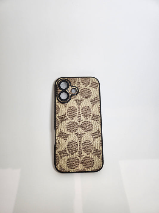 TPU Beige C Texture Design for Apple iPhone 16