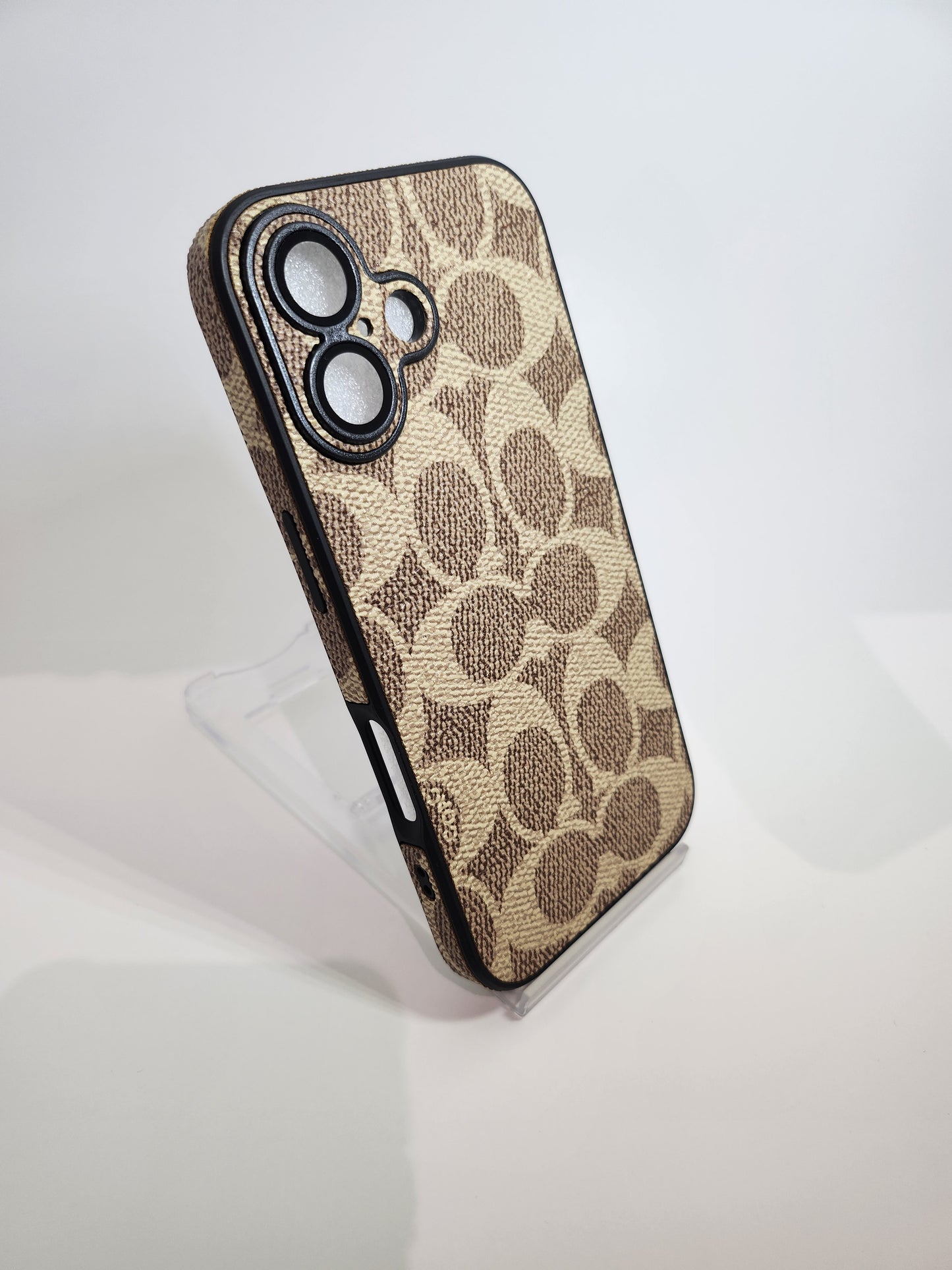 TPU Beige C Texture Design for Apple iPhone 16