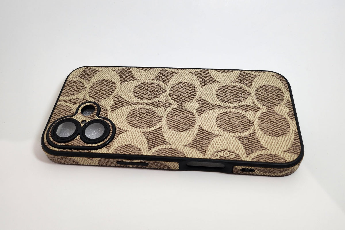 TPU Beige C Texture Design for Apple iPhone 16