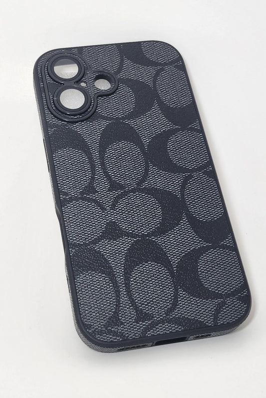 TPU Black C Texture Design for Apple iPhone 16